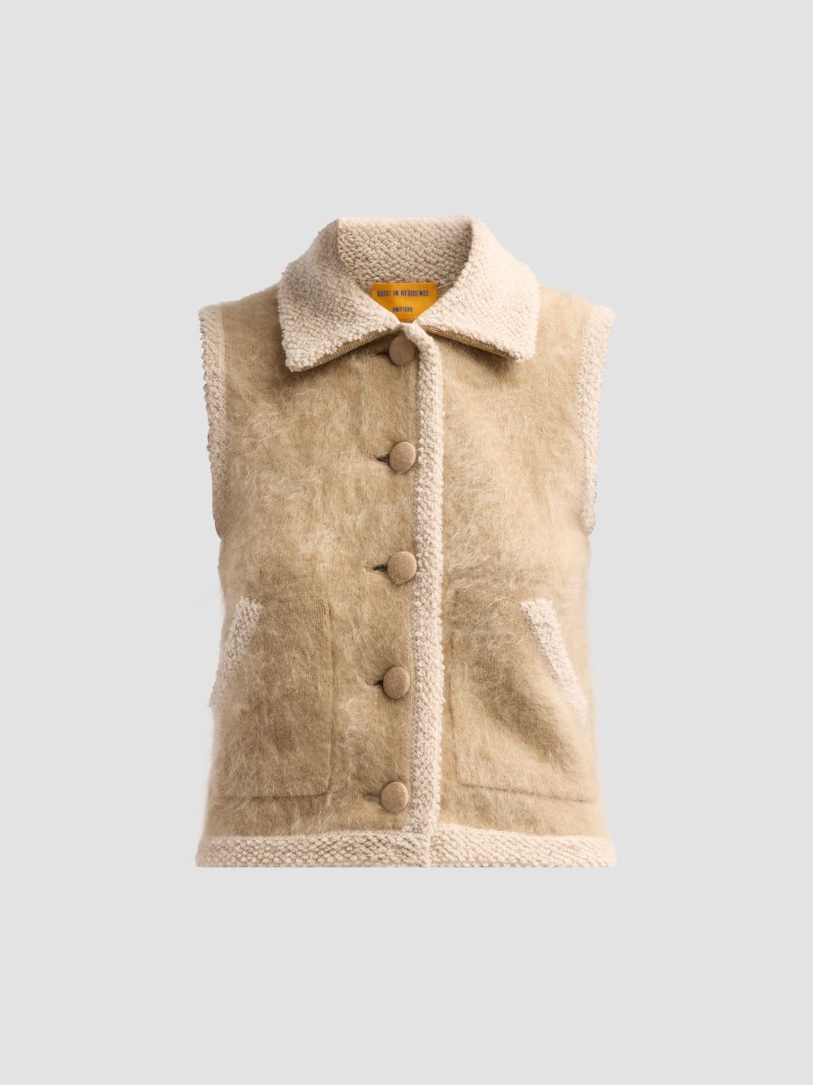 Guest in Residence Women's Grizzly Wrangler Cashmere Vest - Camel - Size Small