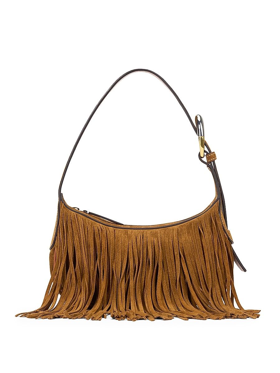 Women's Owen Tassel Suede Shoulder Bag - Tan