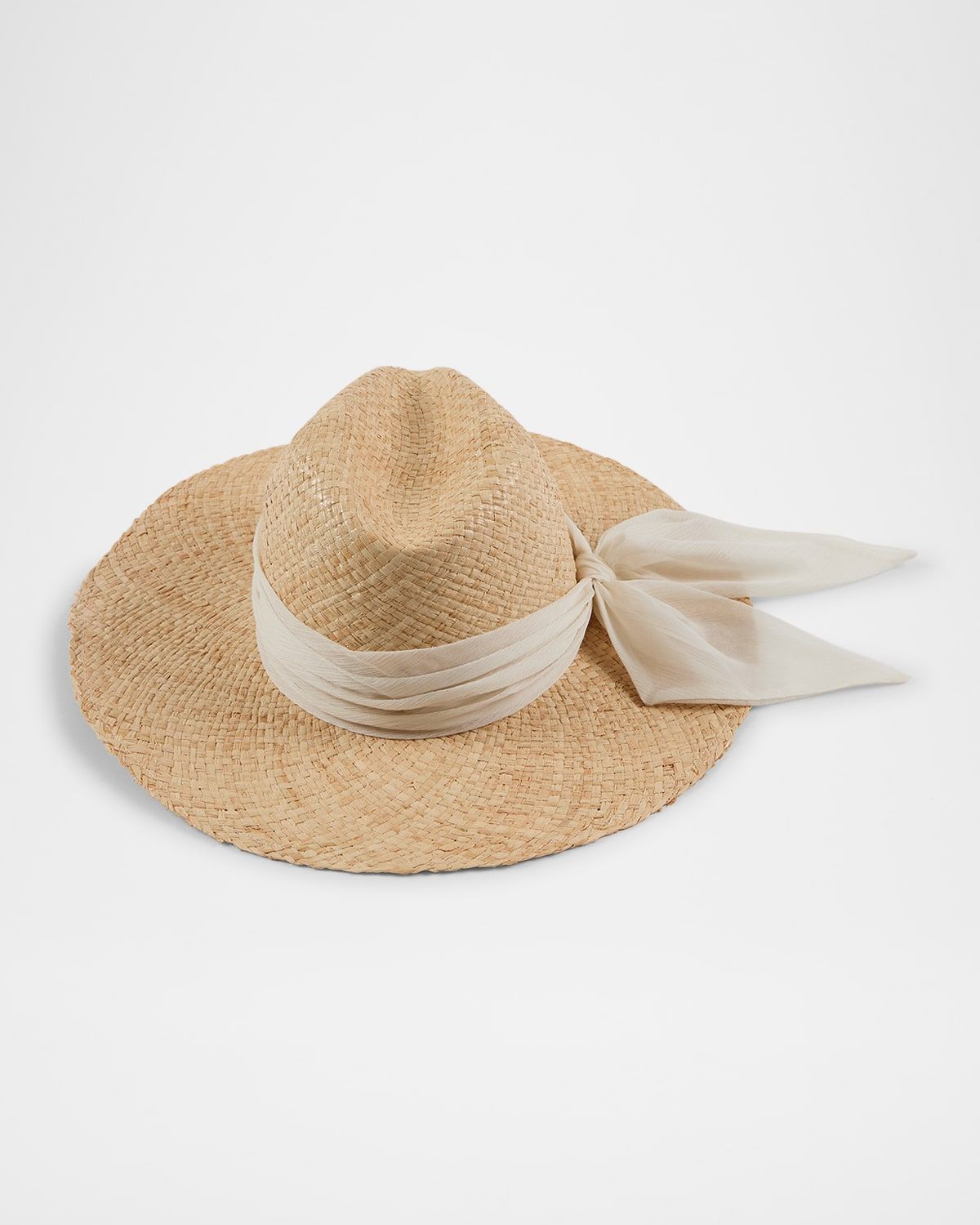 Emmanuelle Raffia Wide-Brim Fedora