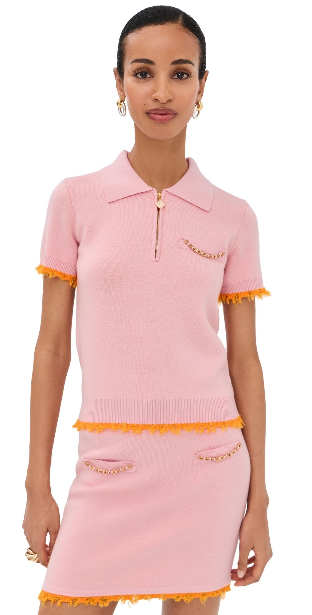 Casablanca Double Face Polo Pink XS