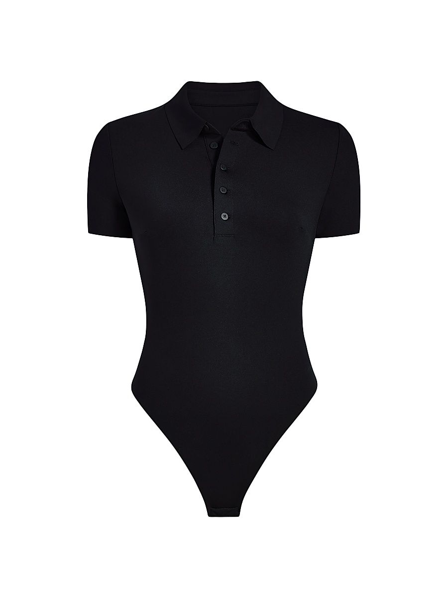 Women's Neoprene Polo Bodysuit - Black - Size XL