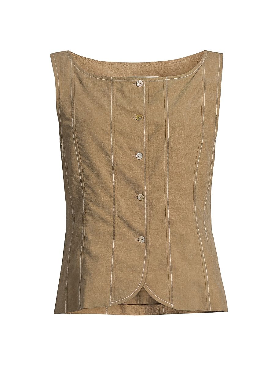 Women's Pivoine The Klara Boatneck Vest - Laurel Oak - Size XL