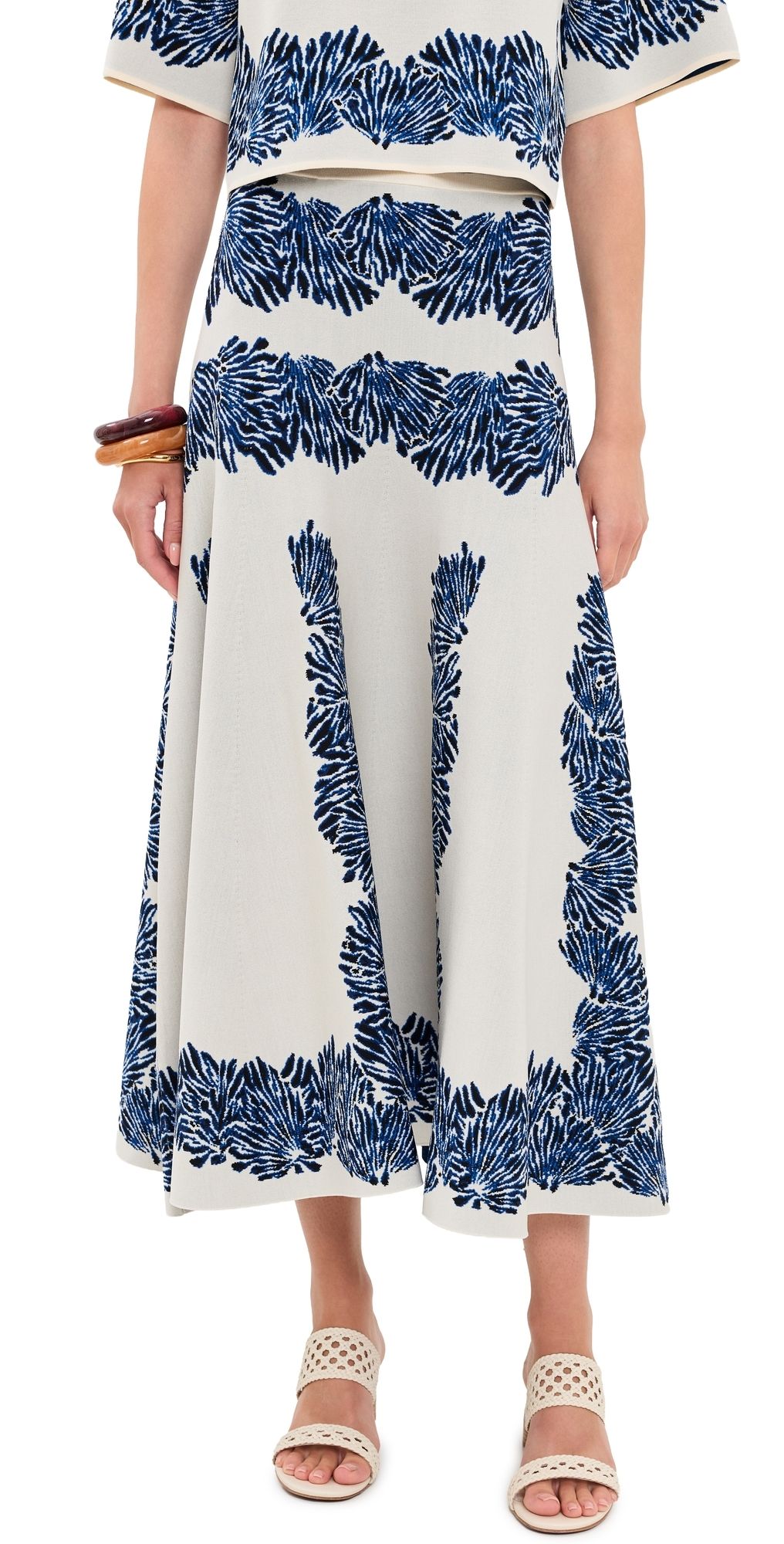 Ulla Johnson Alessia Knit Jacquard Skirt Lapis M
