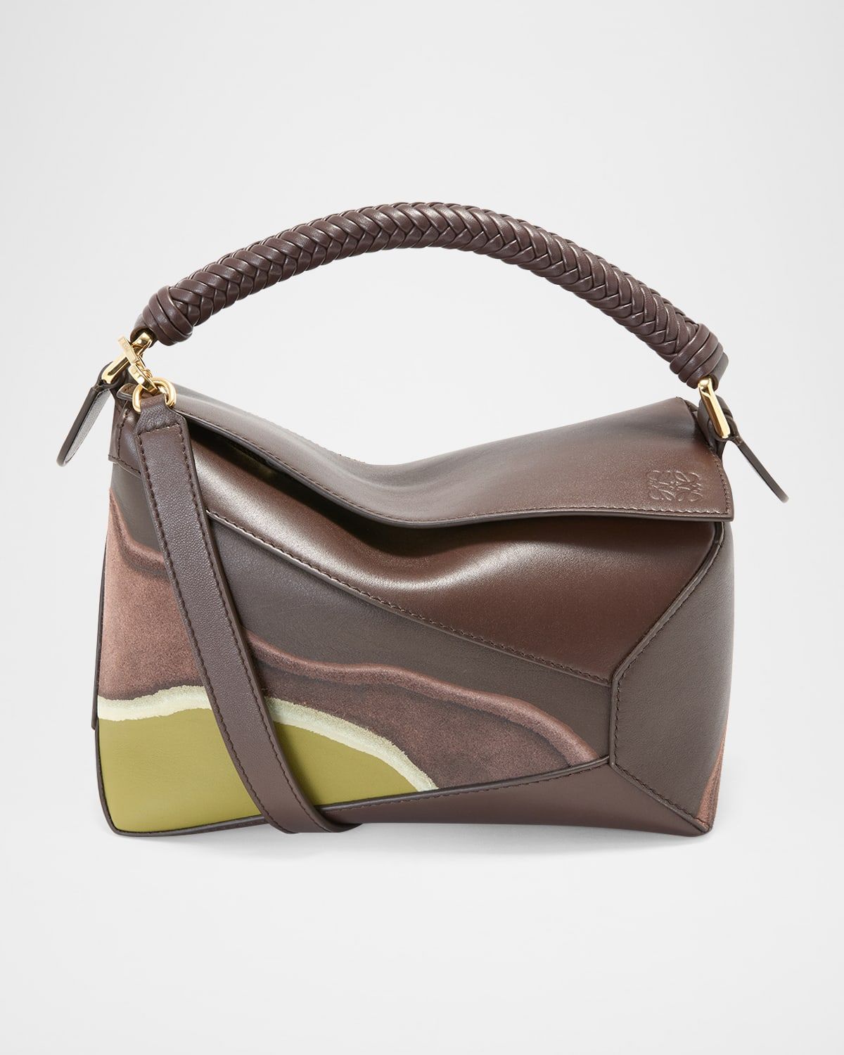Puzzle Edge Small Top-Handle Bag in Nappa Leather