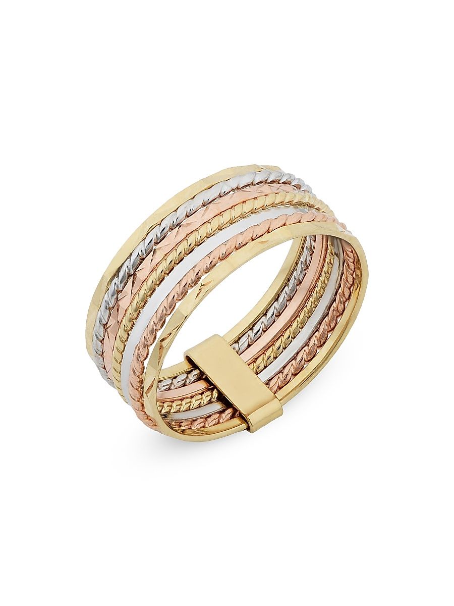 Women's 14K Tricolor Gold Power Stack Ring - Tricolor Gold - Size 9