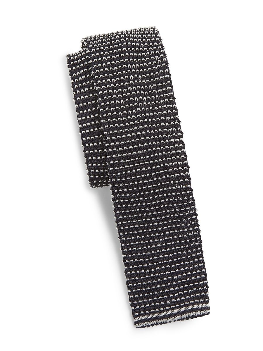 Men's Cravatta Tricot Silk Tie - Night Blue