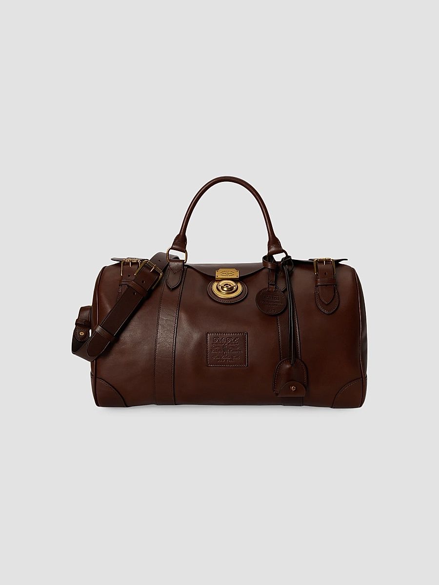 Polo Ralph Lauren Men's Heritage Lock Small Leather Duffel Bag - Burnished Brown