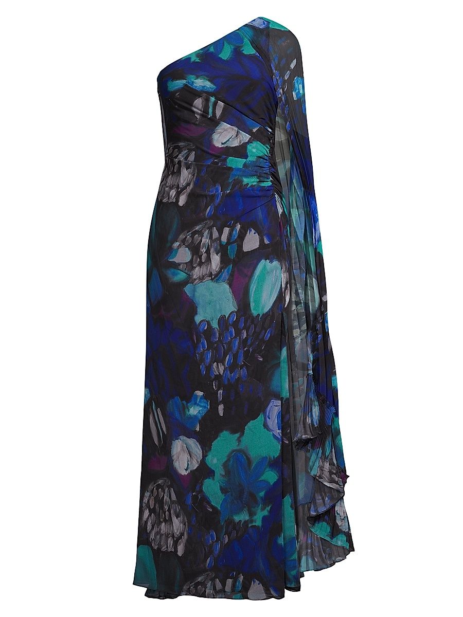 Women's Abby Floral Chiffon Dress - Blue Multi - Size 8
