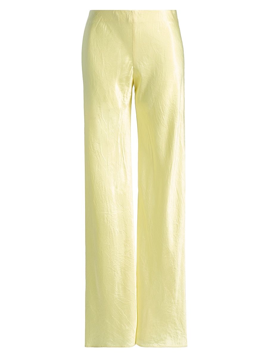 Women's Bristol Crinkle Satin Mid-Rise Pants - Buttercup - Size Large