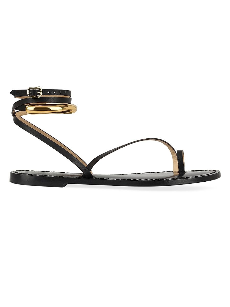 Women's 17 The Kalahari Leather Ankle-Wrap Sandals - Black - Size 6