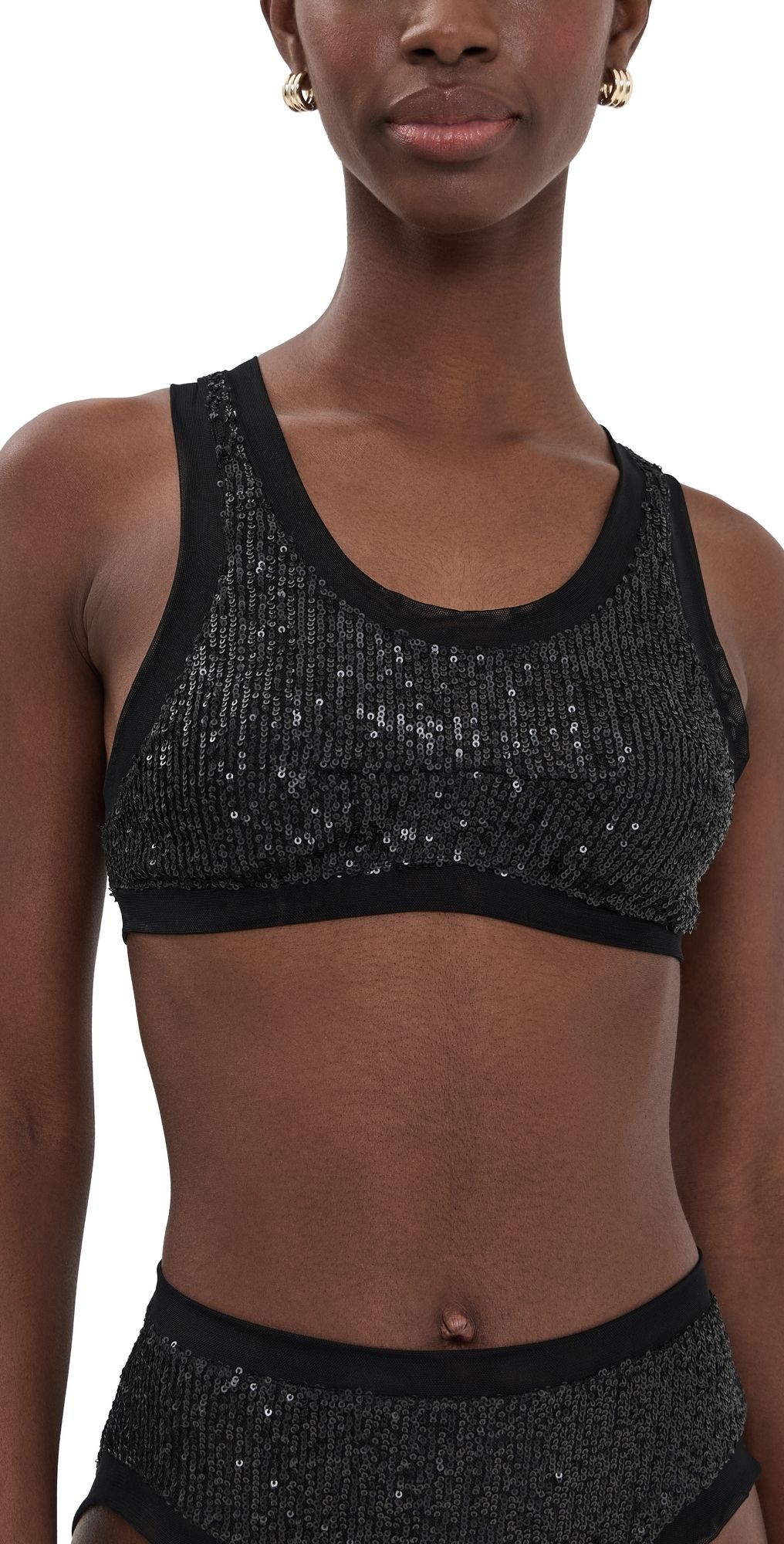 Norma Kamali Racer Swim Bra Black S