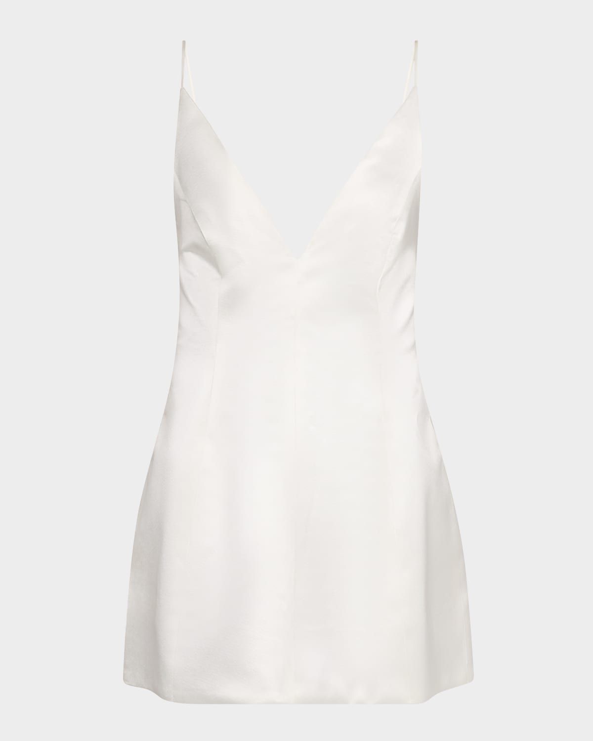 Giavanna Plunging Satin Mini Dress