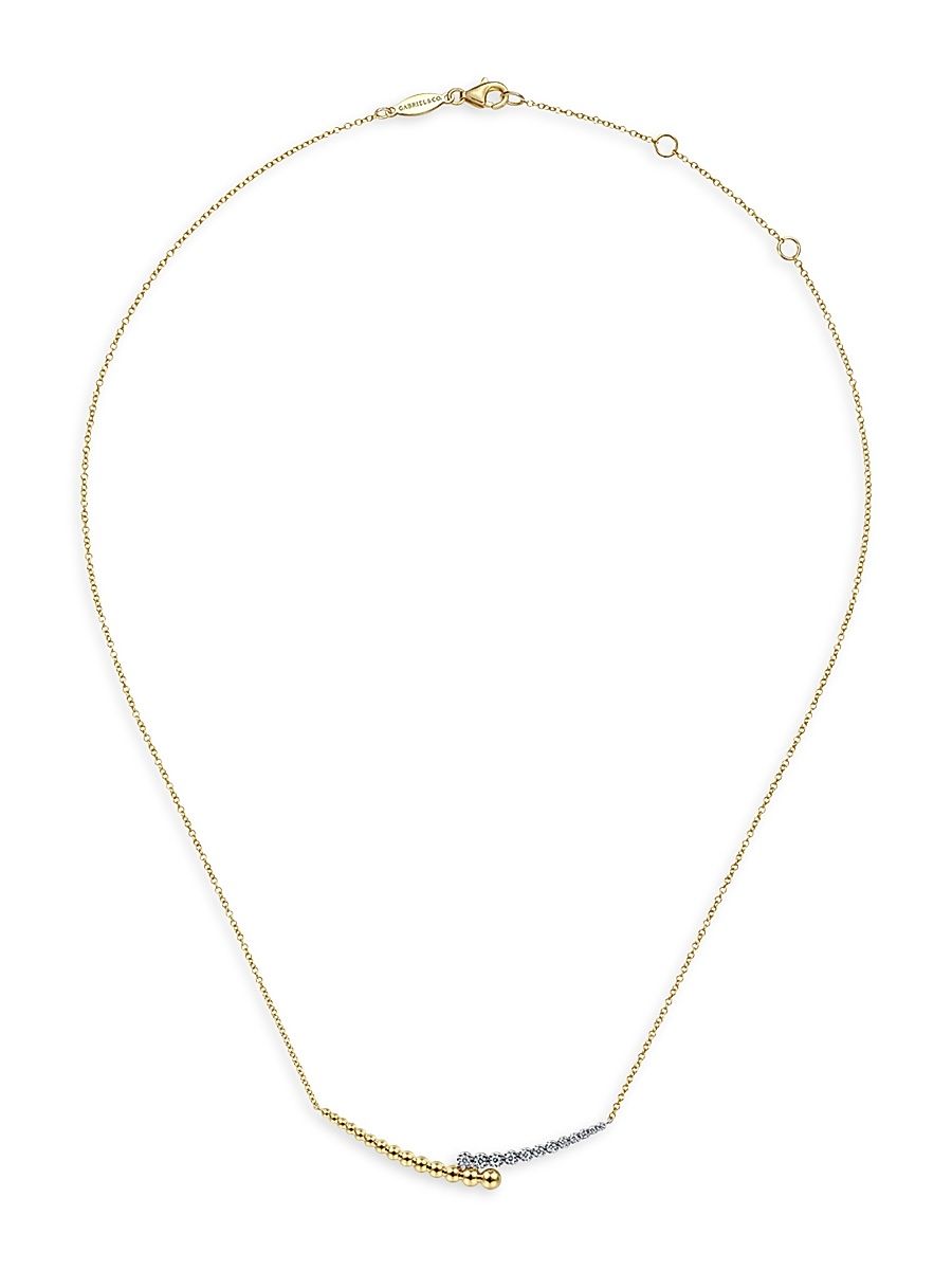 Women's Bujukan 14K Gold & 0.18 TCW Diamond Bar Necklace - Yellow Gold