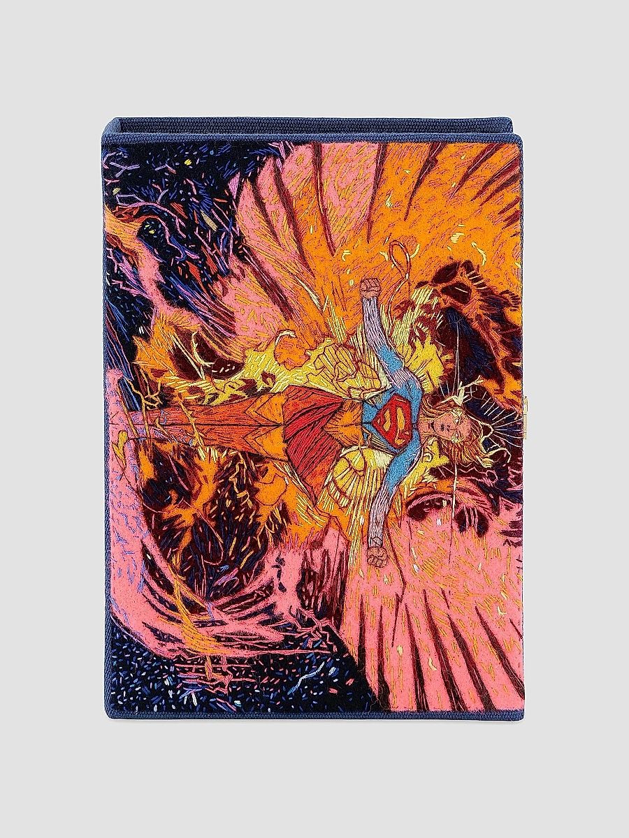 Women's Olympia Le Tan x Warner Brothers Super Girl Book Clutch - Ocean