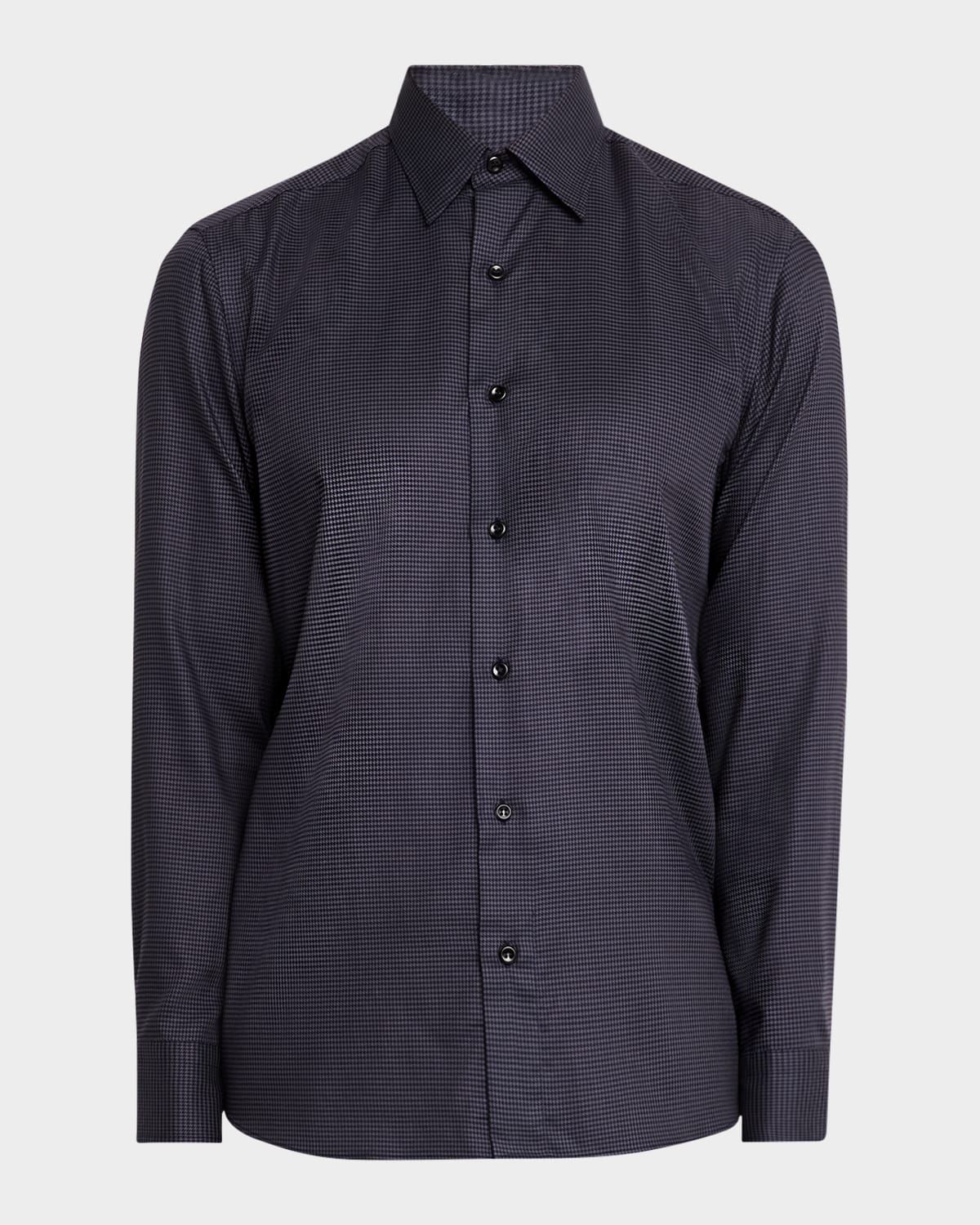 Men & apos;s Cotton Houndstooth Sport Shirt