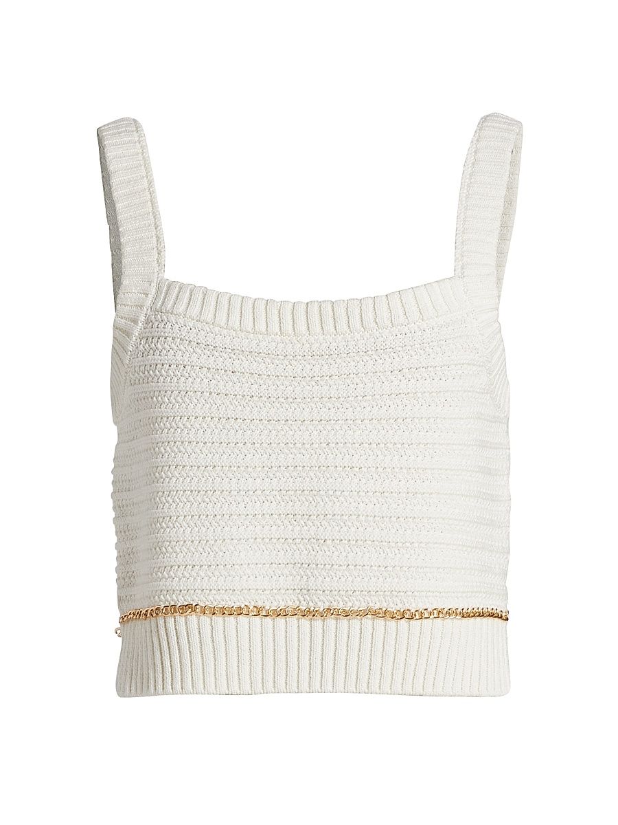 Women's Daisy Cotton Cropped Tank - Optic - Size XL