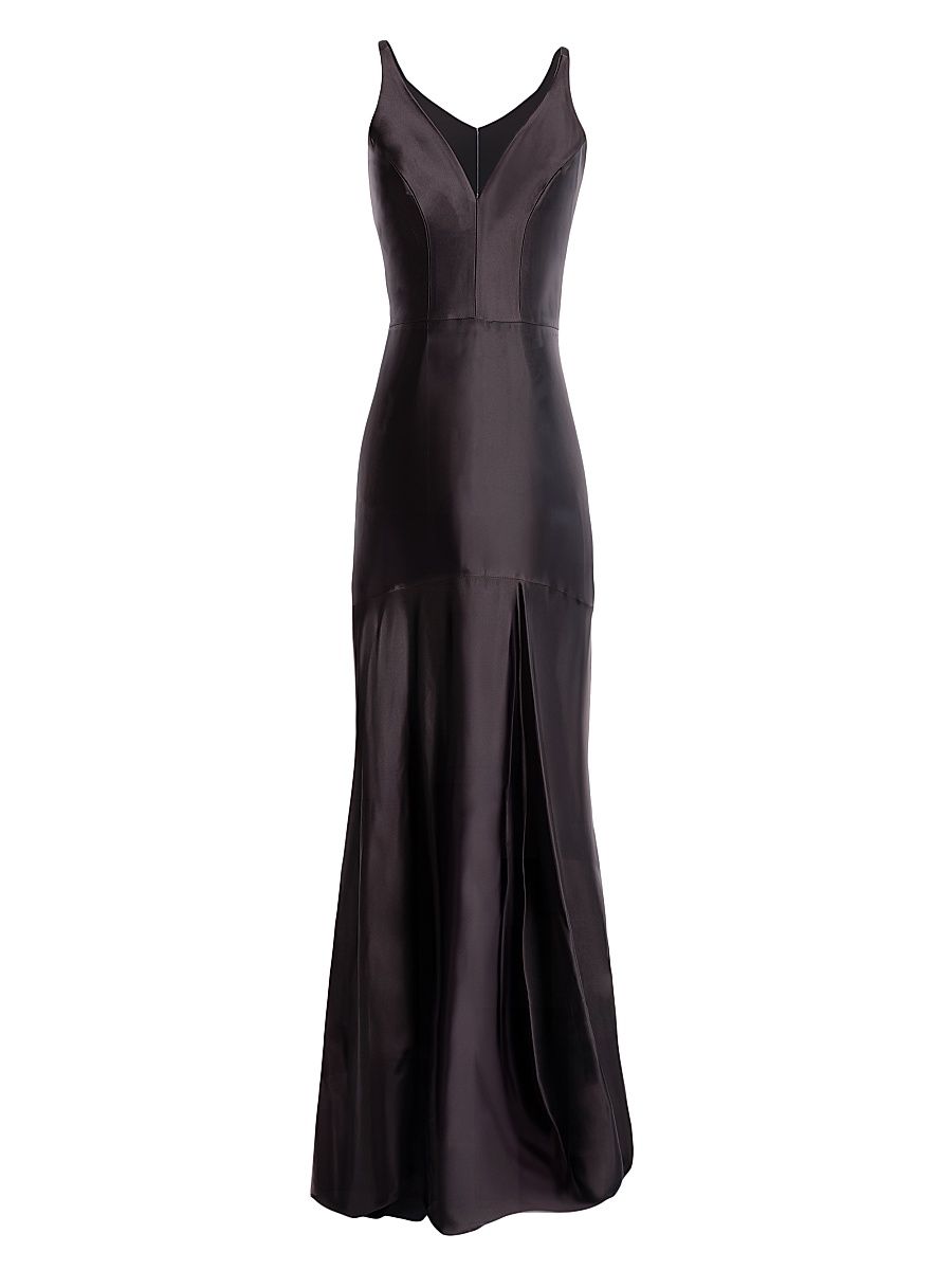 Women's Shirley Seamed Satin Gown - Mocha - Size XXL