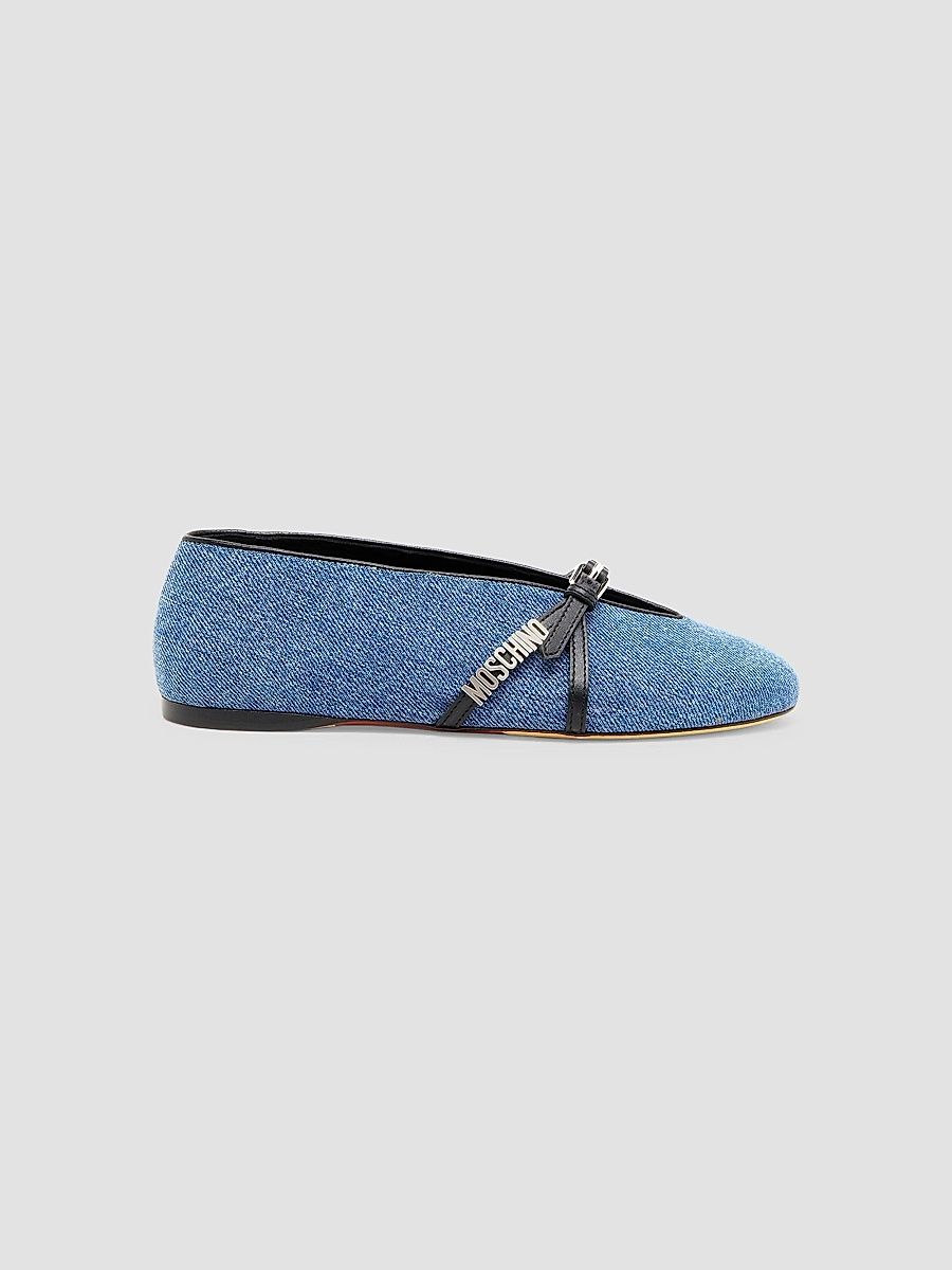 Women's Duck Denim Ballet Flats - Denim Black - Size 11