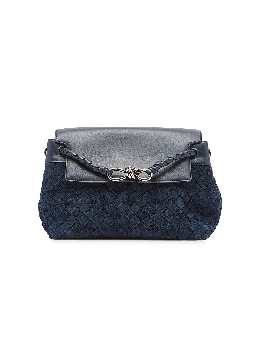 Men's Small Andiamo Leather Messenger Bag - Neptune Vintage Silver