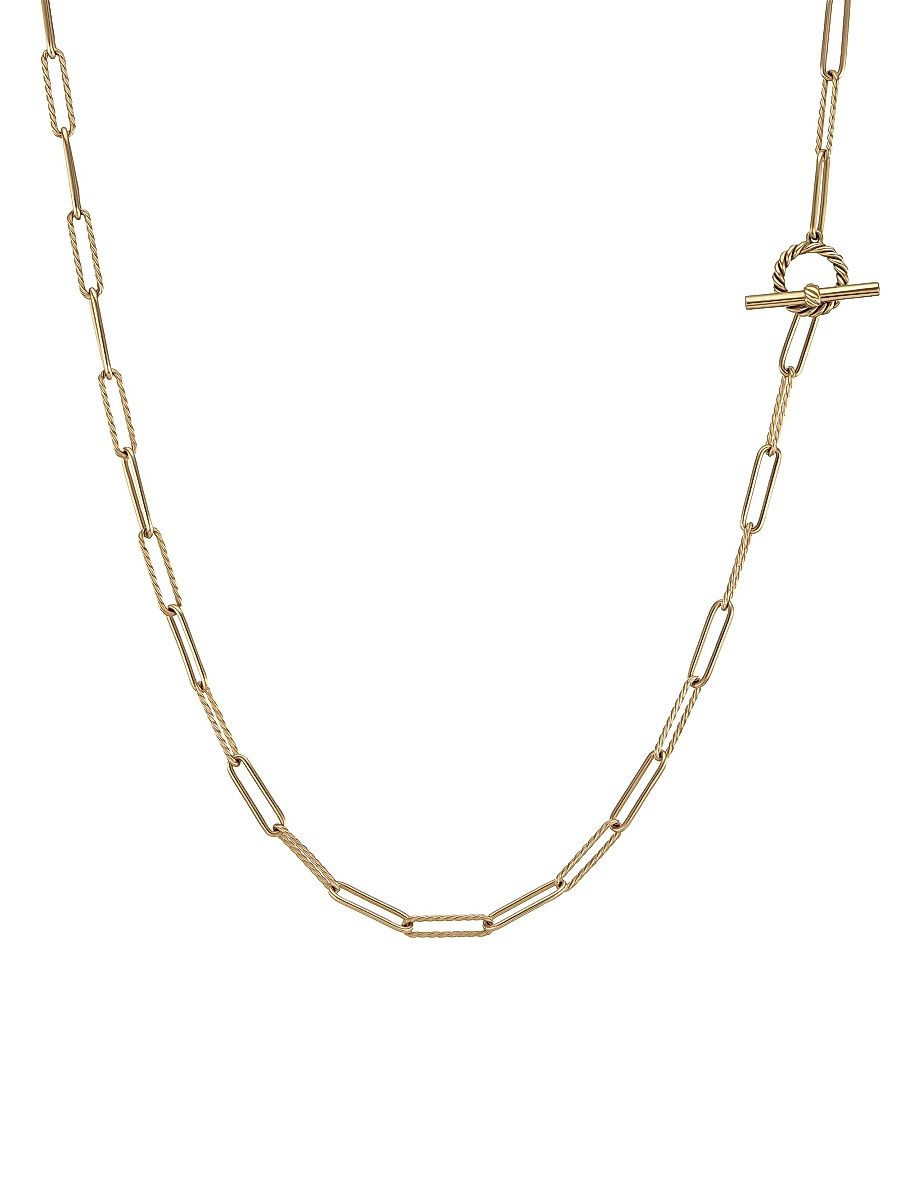 David Yurman Women's DY Madison Elongated Chain Necklace In 18K Yellow Gold - Gold - Size 16