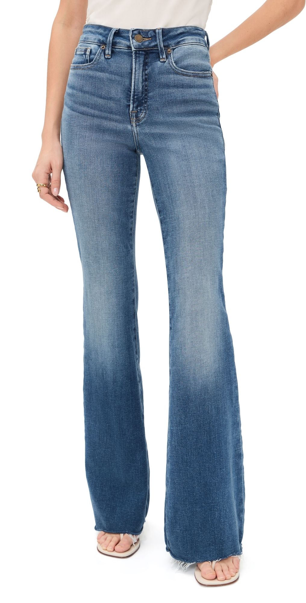 Good American Good Legs Flare Jeans Indigo1211 2