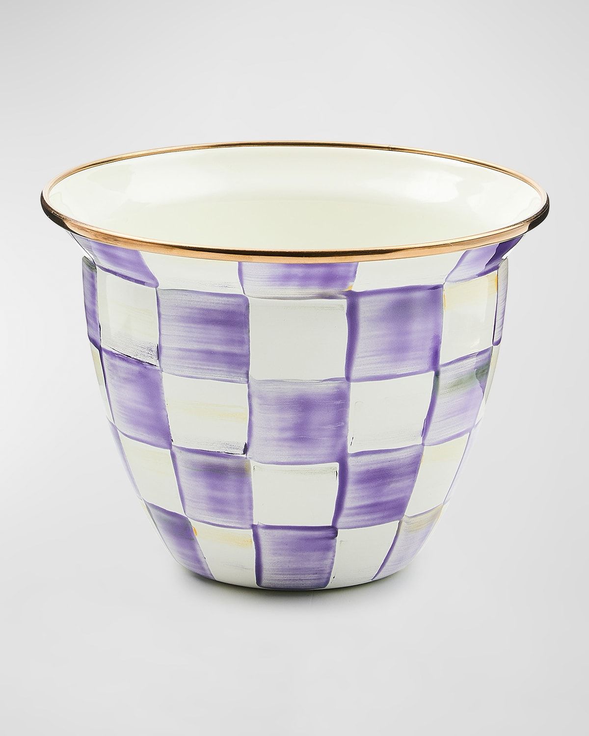 Violet Check Large Flower Pot