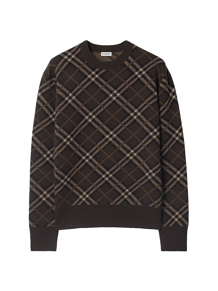 Men's Gregory Check Sweater - Truffle Check - Size Small