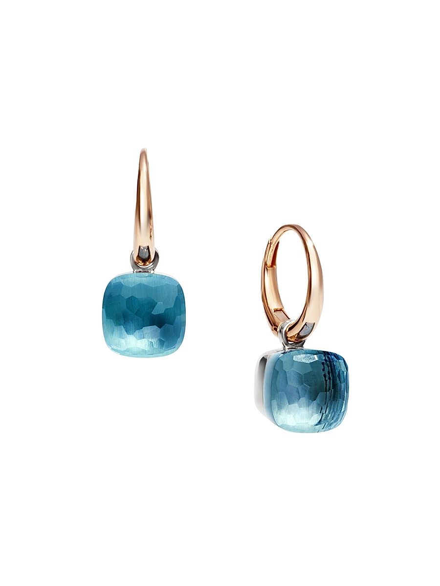 Women's Nudo Petit Two-Tone 18K Gold & Sky Blue Topaz Drop Earrings