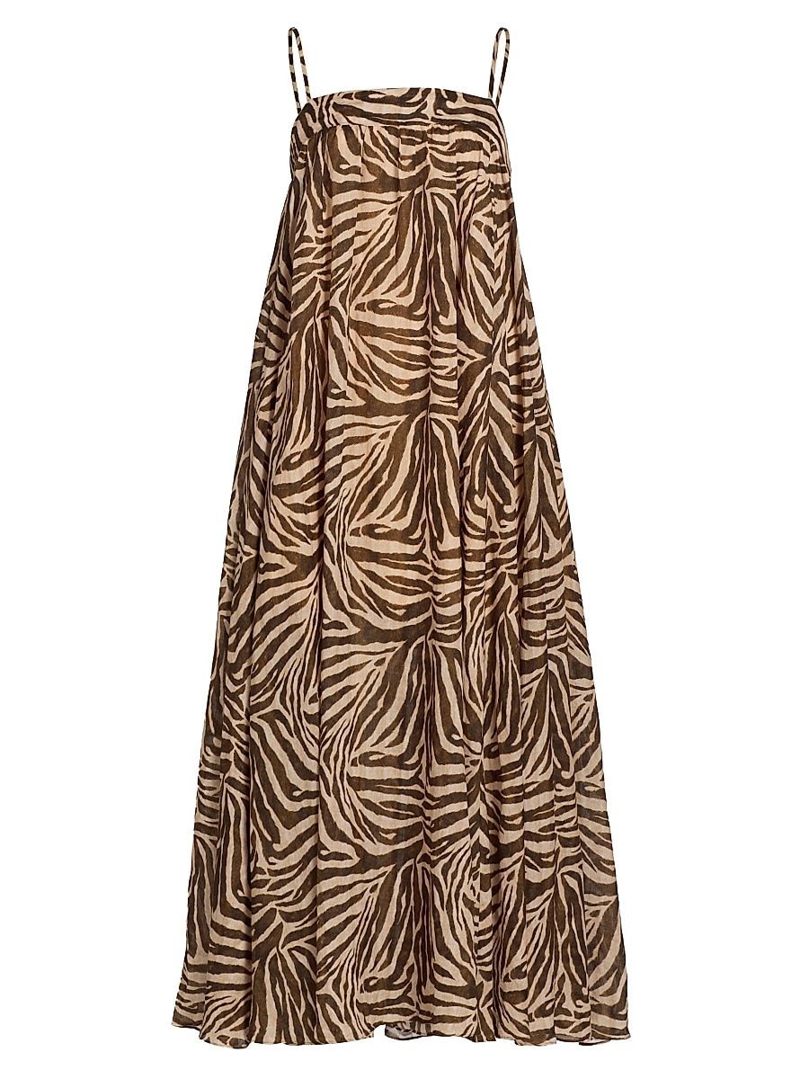 Women's Wanderlust Zebra-Print Cotton Maxi Dress - Zebra - Size 10
