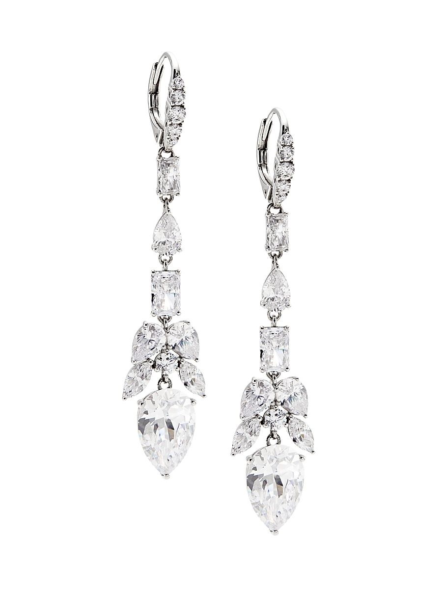 Women's Versailles Rhodium-Plated & Cubic Zirconia Drop Earrings - Silver