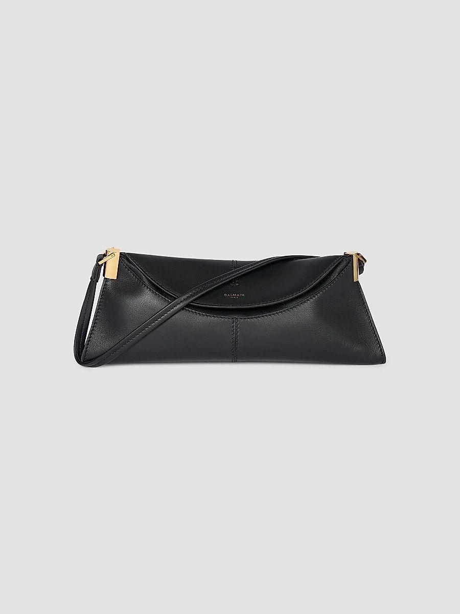 Balmain Women's 64-83 Small Leather Shoulder Bag - Noir
