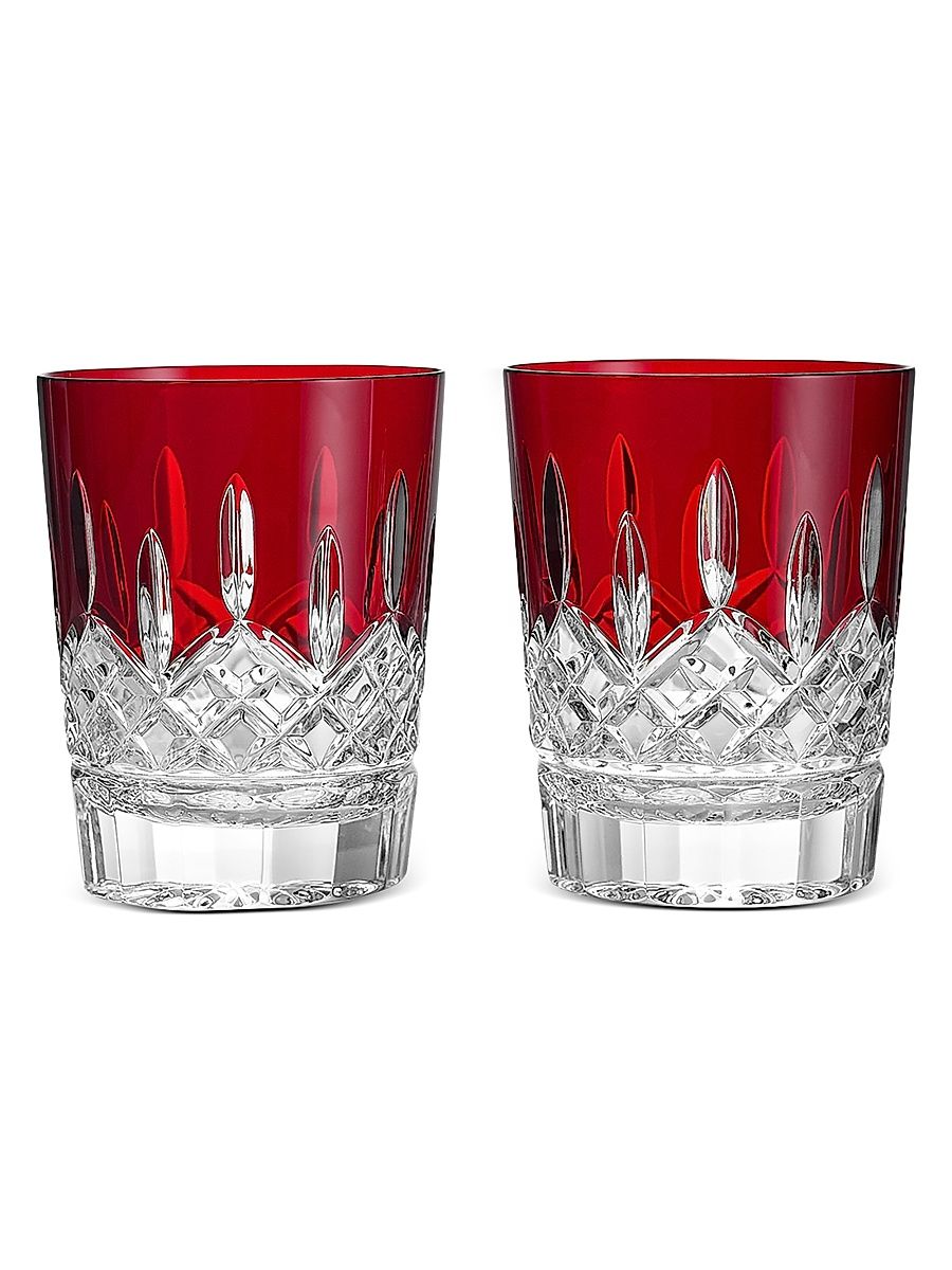 Lismore Double Old-Fashioned Glasses 2-Piece Set - Red