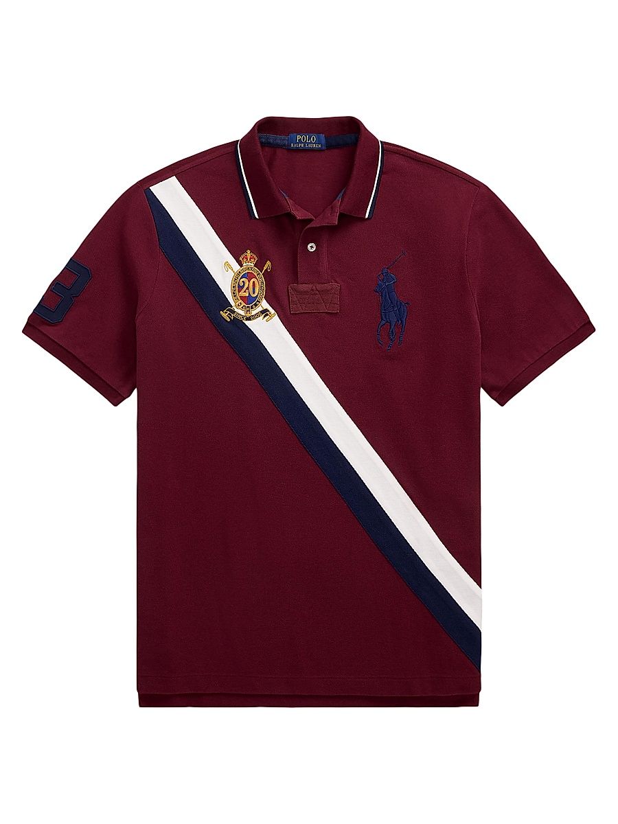 Men's Logo Cotton Polo Shirt - Classic Wine - Size XXL