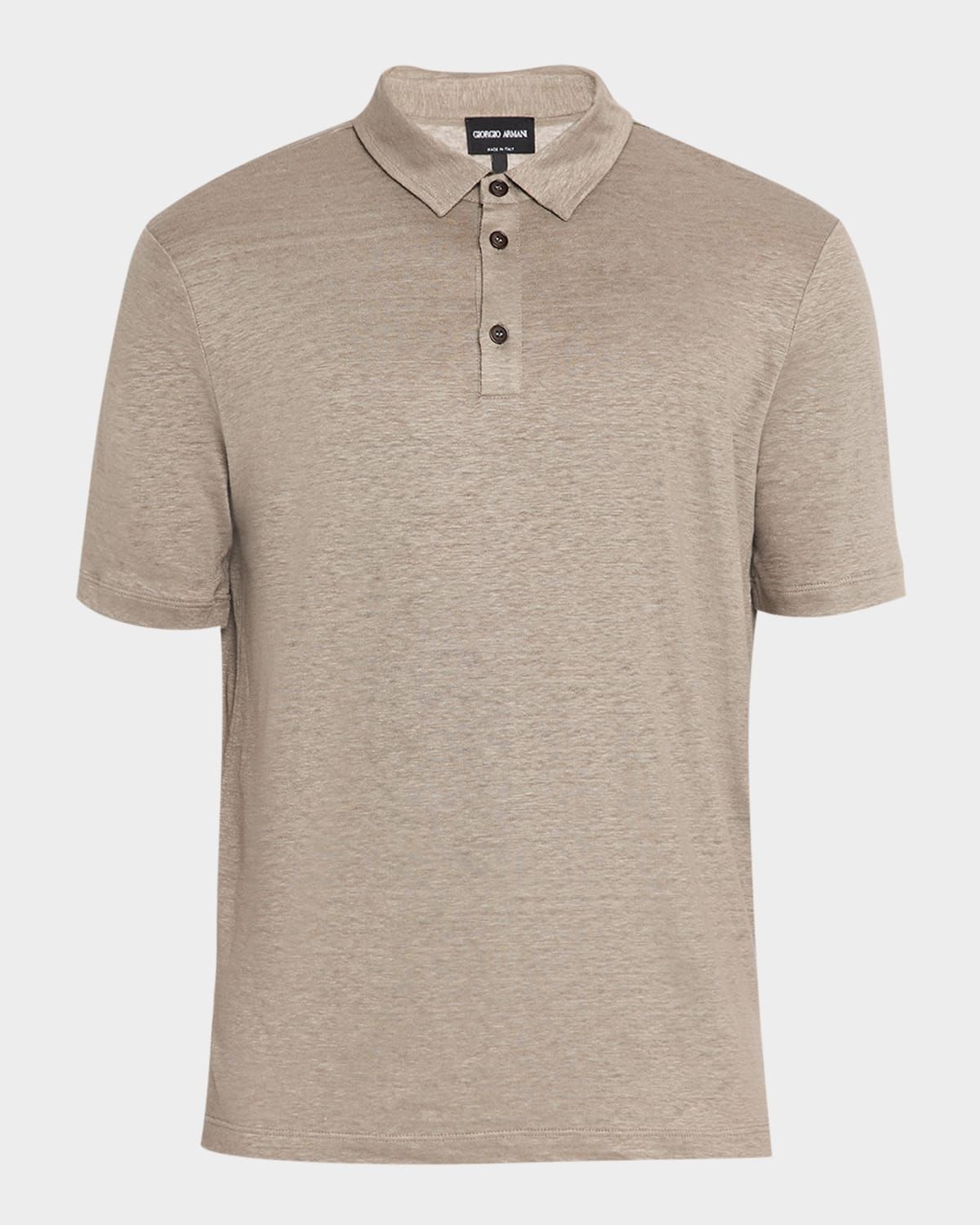 Men & apos;s Solid Linen Polo Shirt