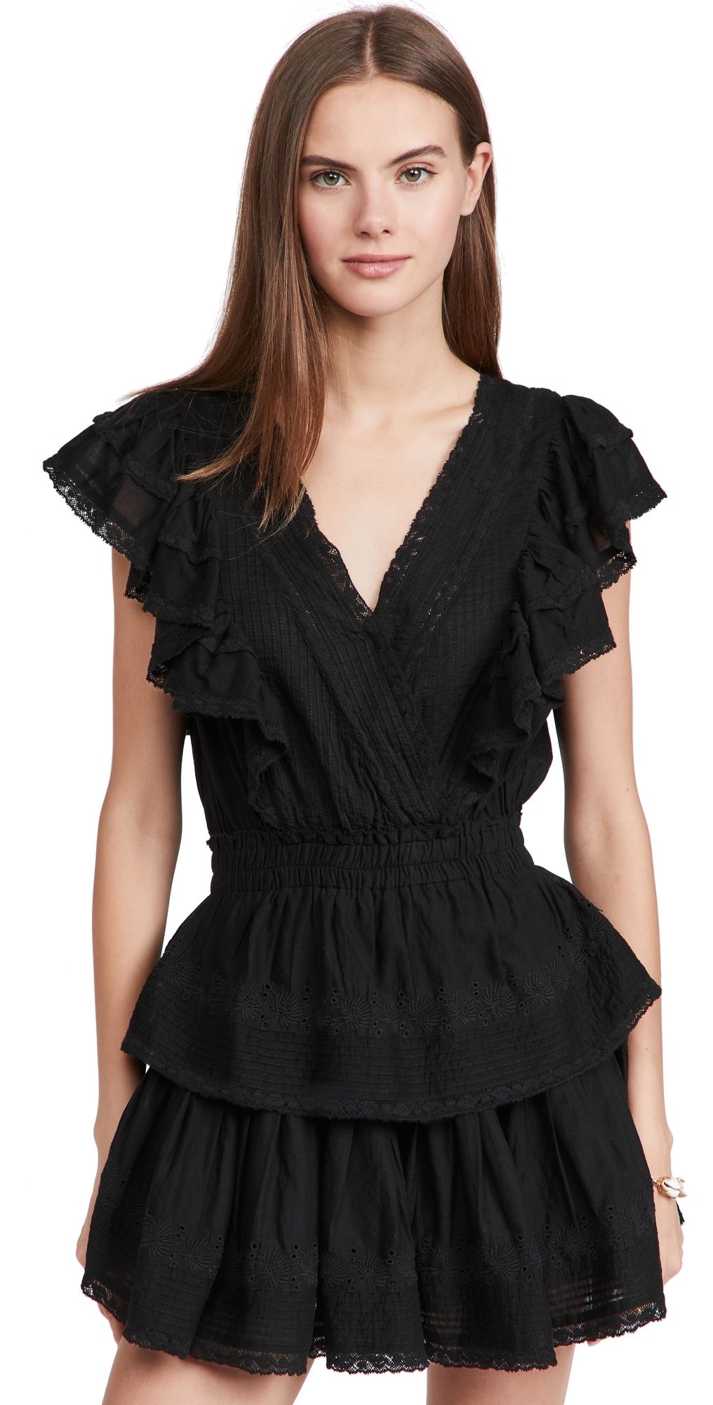 LoveShackFancy Gwen Dress Black XL