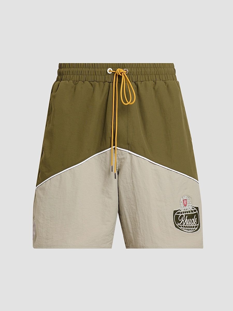 Men's Logo Track Shorts - Olive Grey - Size XL
