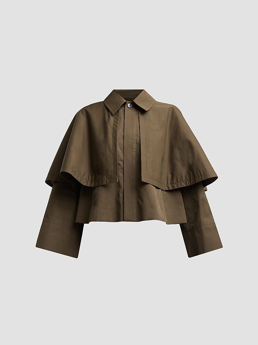 Women's The Paddock Cape Jacket - Military Green - Size XL