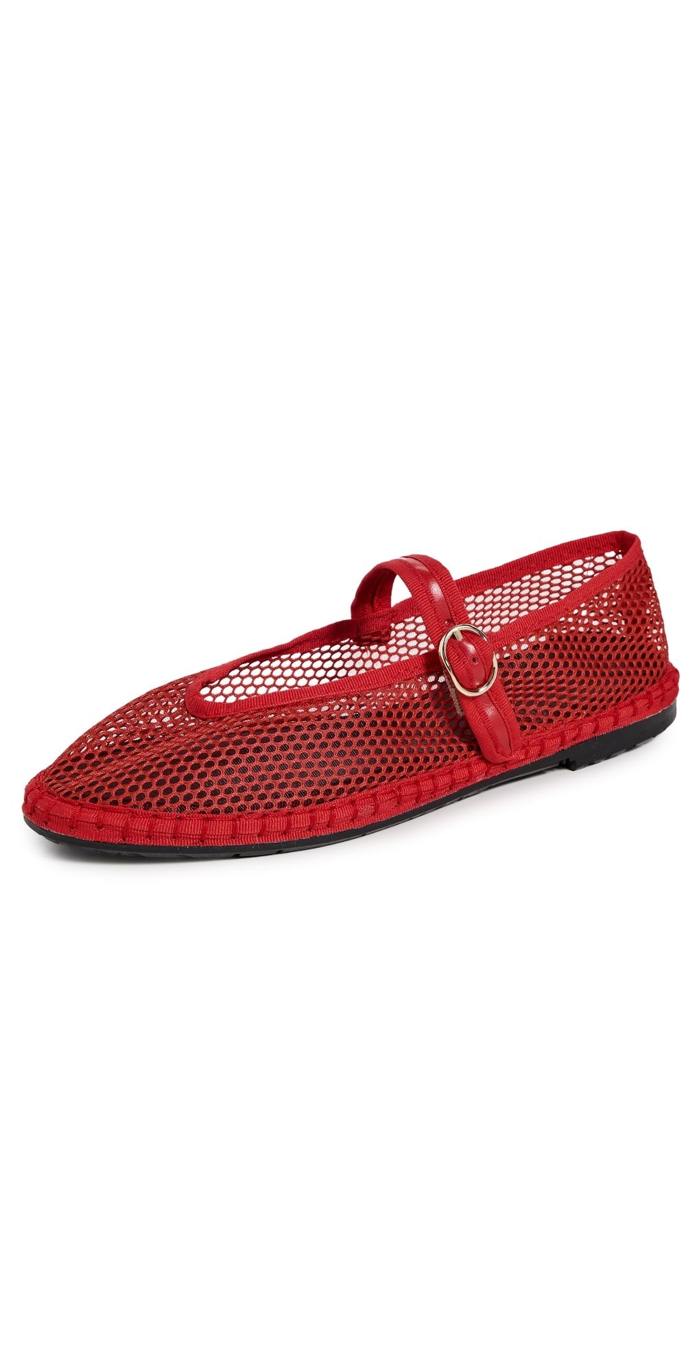 Flabelus Isabella Mesh Mary Jane Flats Red 40