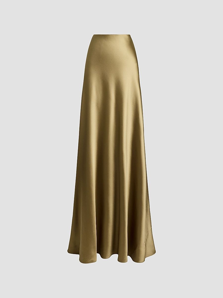 Women's Masina Satin Maxi Skirt - Porcini - Size 8