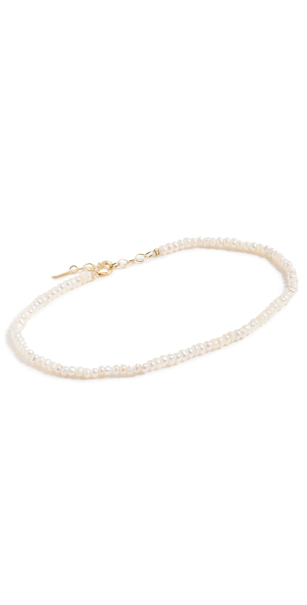 By Adina Eden Tiny Pearl Anklet Pearl White One Size