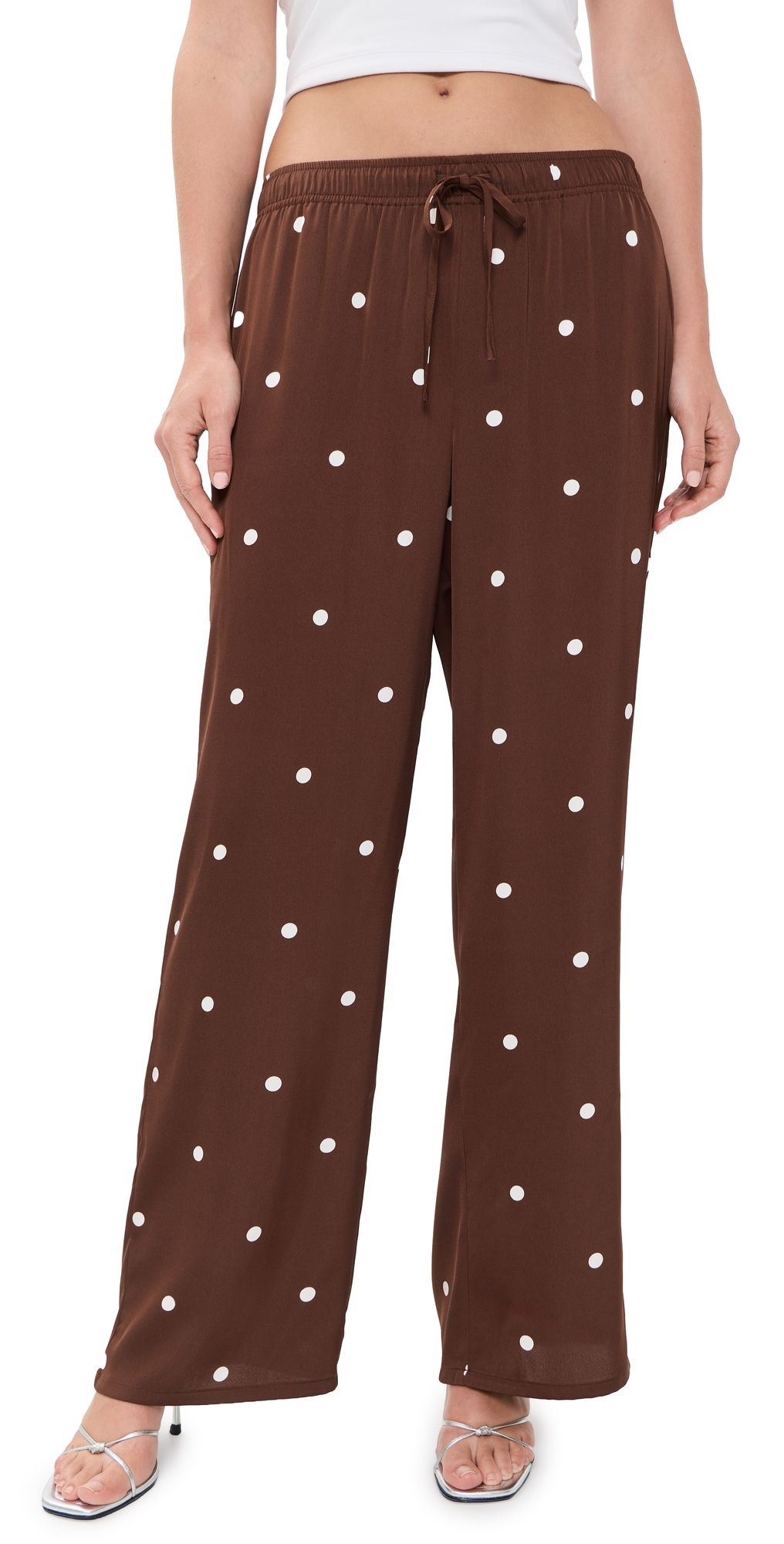 Z Supply Lara Dot Pants Chocolate Cherry XS