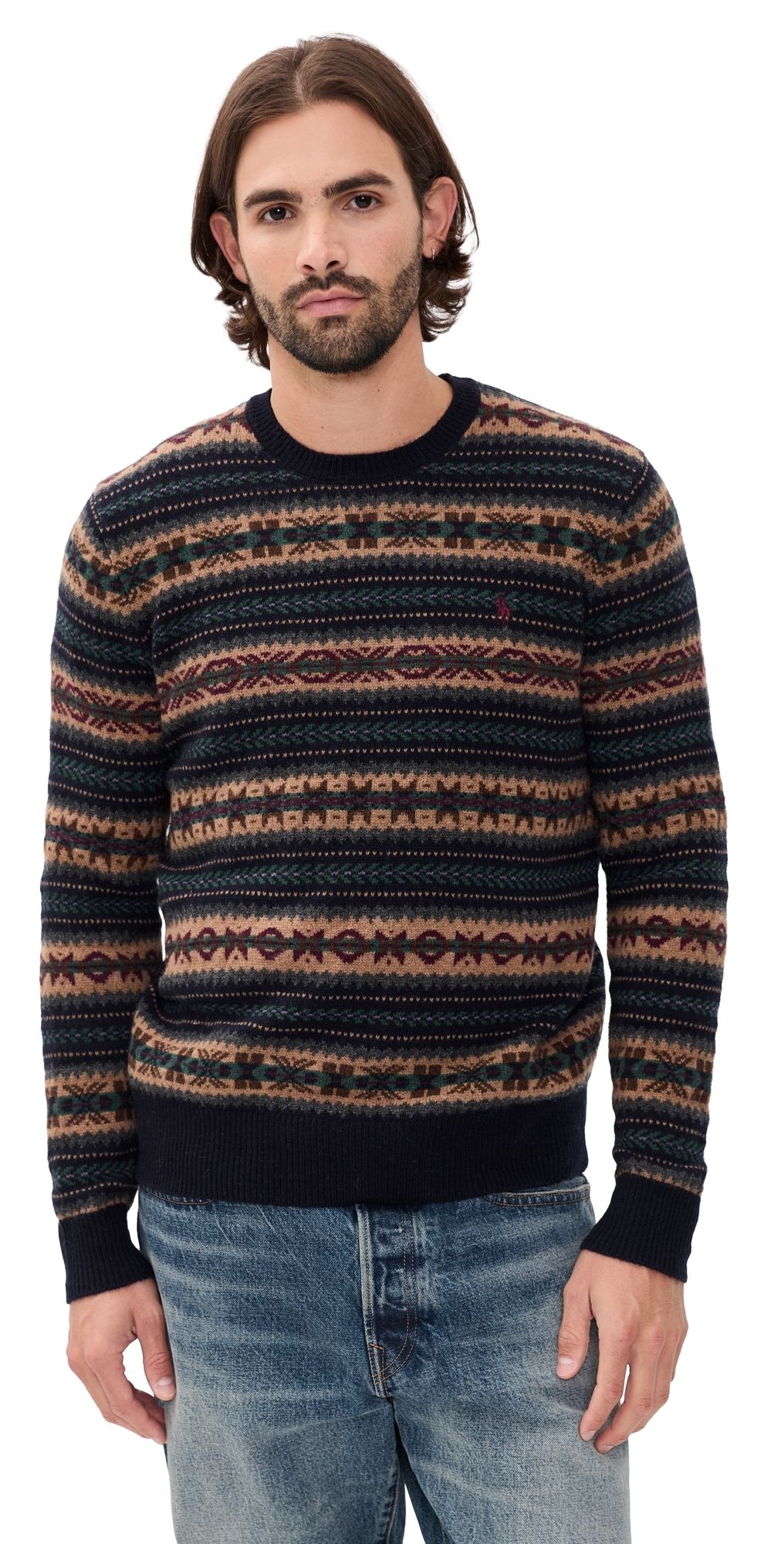 Polo Ralph Lauren Fair Isle Crew Neck Sweater Navy Combo XXL