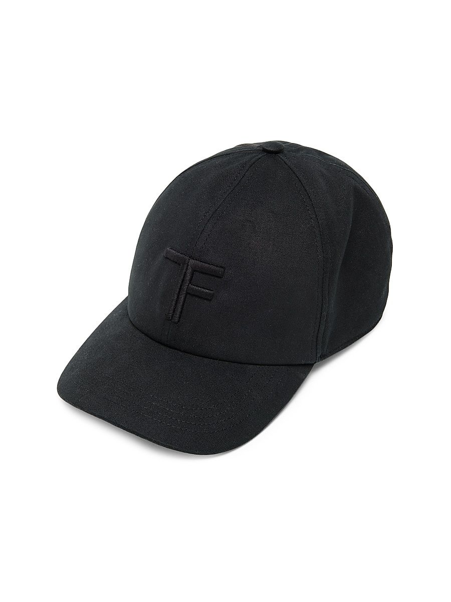 Men's Embroidered Canvas Baseball Cap - Black - Size Small