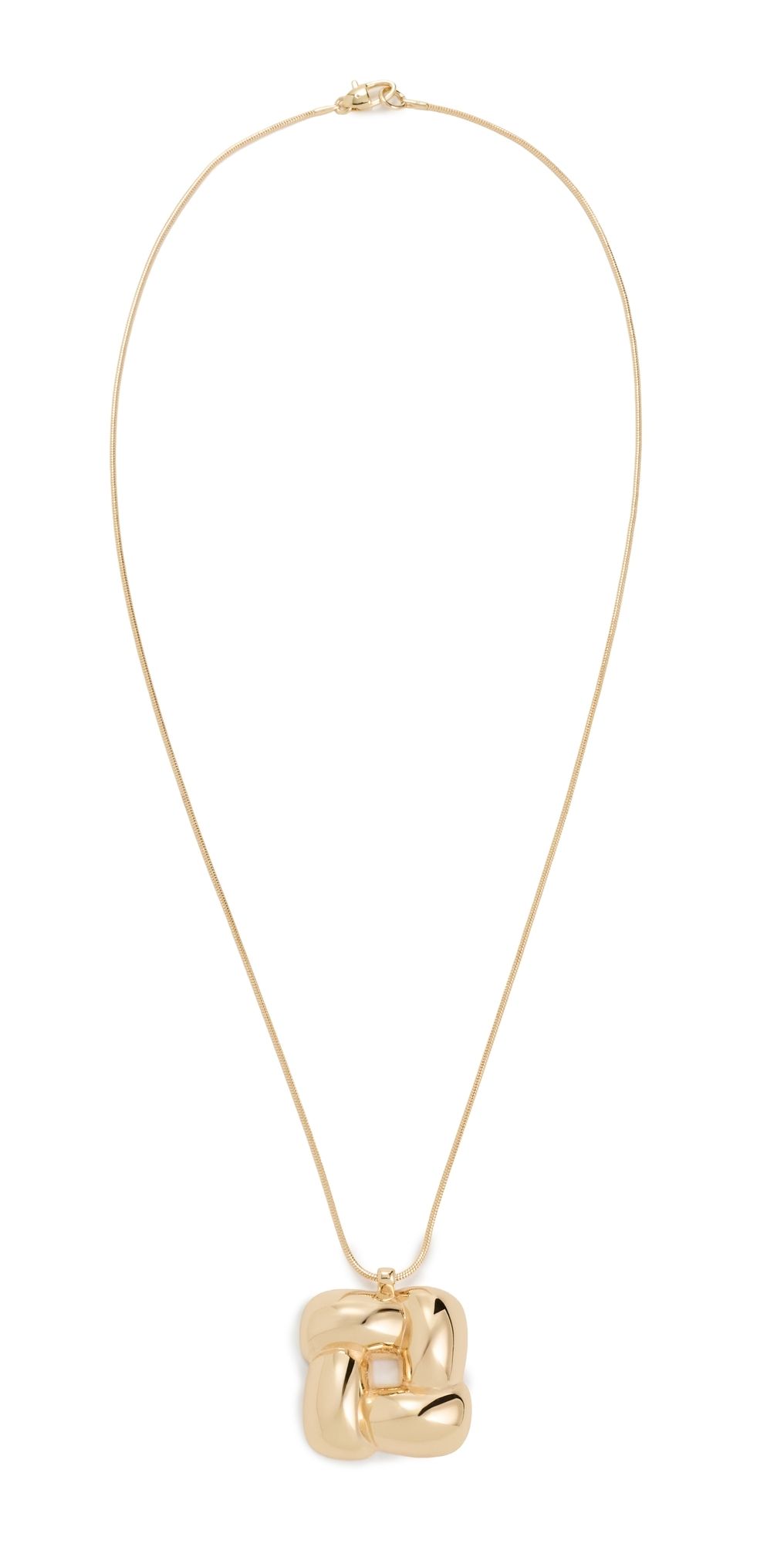 JENNY BIRD Woven Square Pendant Necklace High Polish Gold One Size