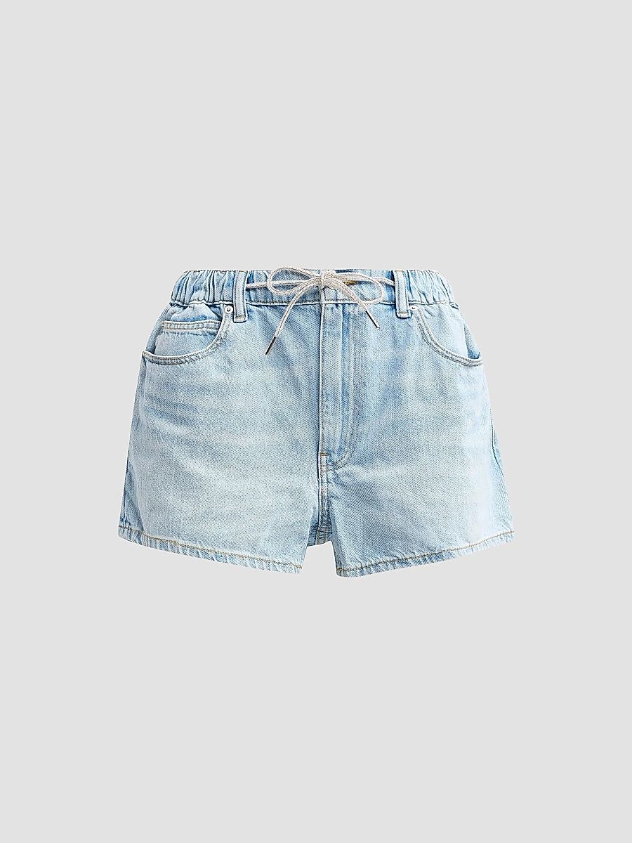 Women's Marathon Crystal Drawcord Shorts - Light Bleach - Size 29