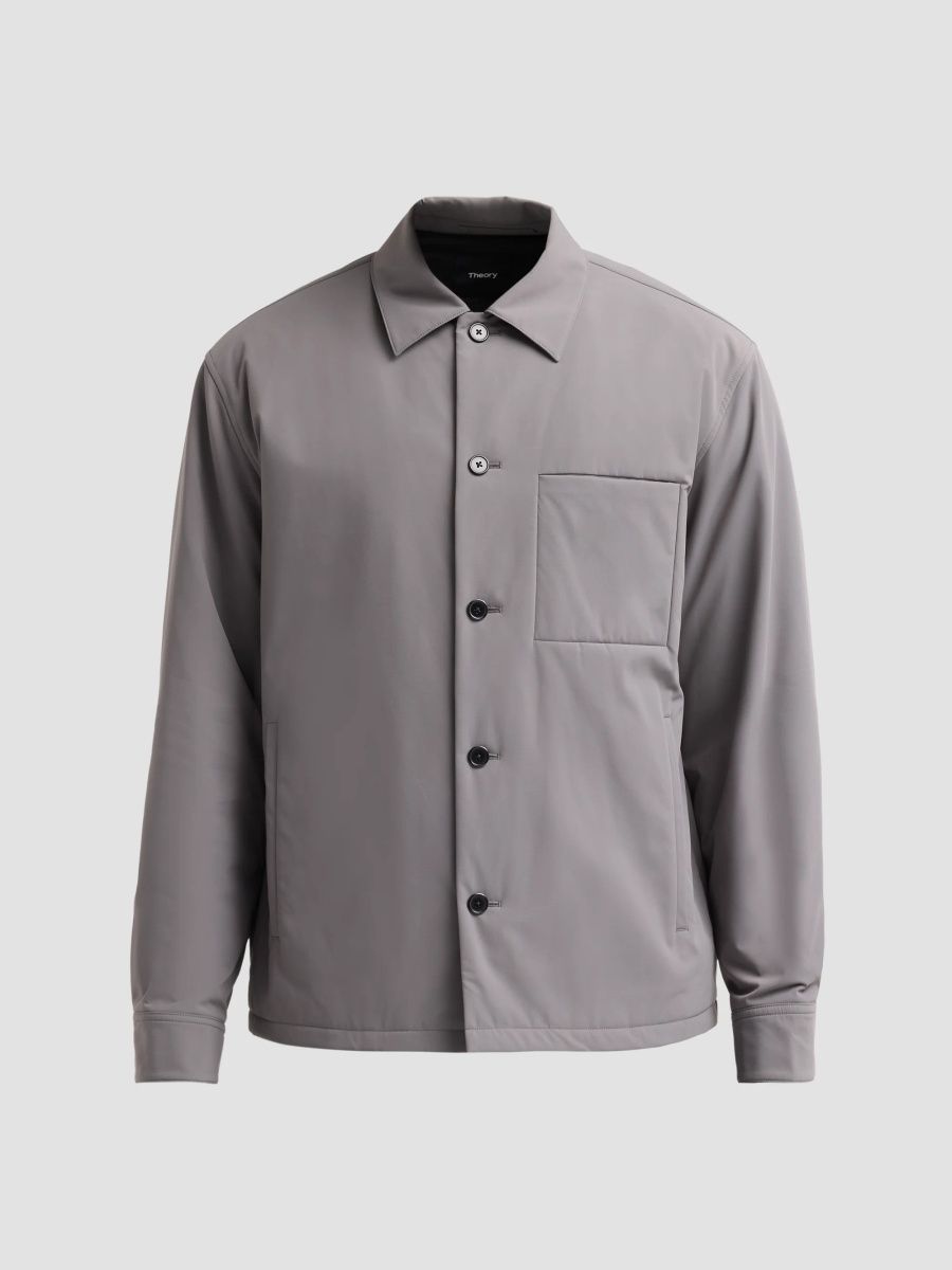 Theory Men's Motion Solid Overshirt - Grey - Size XXL