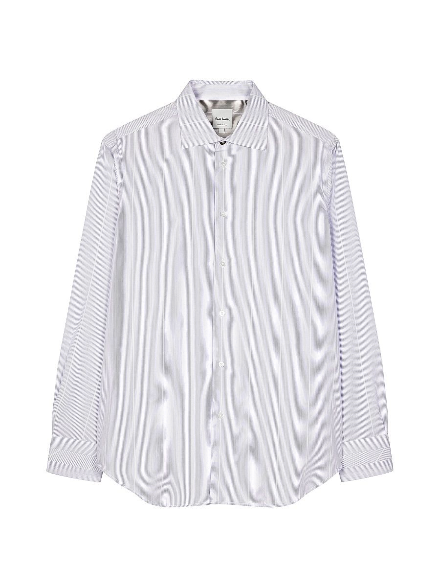 Men's Regular-Fit Cotton Shirt - Light Blue - Size 16