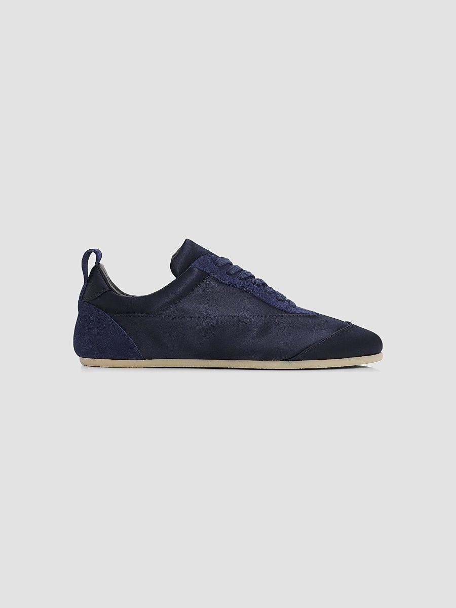 Jil Sander Women's Panelled Satin Low-Top Sneakers - Ink - Size 11