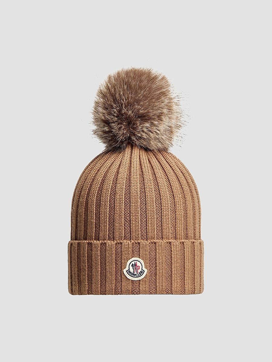 Women's Beanie Hat in Wool - Beige