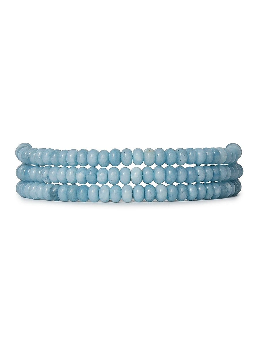 Women's Diana 14K-Gold-Plated & Blue Aventurine Triple-Row Choker - Blue Aventurine
